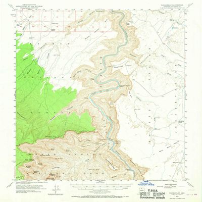 Nankoweap AZ topo map, 1:62500 Scale, 15 X 15 Minute, Historical, 1954, Updated 1970, 20.8 x 16.9 in - Polypropylene