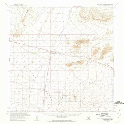 Lathrop Wells NV topo map, 1:62500 Scale, 15 X 15 Minute, Historical, 1961, Updated 1962, 20.8 x 16.9 in - Polypropylene