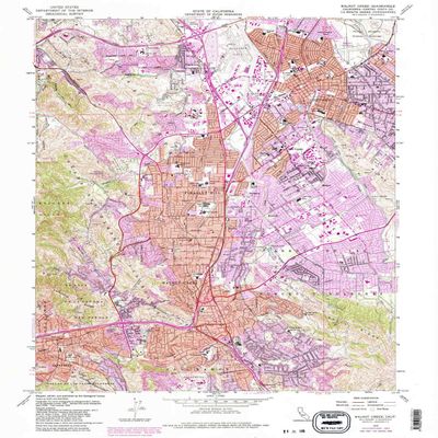 YellowMaps Walnut Creek CA topo map, 1:24000 Scale, 7.5 X 7.5 Minute, Historical, 1959, Updated 1983, 26.8 x 22 in - Tyvek