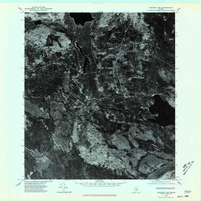 YellowMaps Saponac NW ME topo map, 1:24000 Scale, 7.5 X 7.5 Minute, Historical, 1975, Updated 1980, 27.4 x 21.5 in - Polypropylene