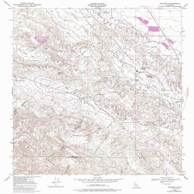 YellowMaps Reward CA topo map, 1:24000 Scale, 7.5 X 7.5 Minute, Historical, 1950, Updated 1988, 26.6 x 21.5 in - Tyvek