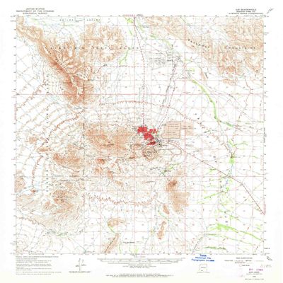 YellowMaps AJO AZ topo map, 1:62500 Scale, 15 X 15 Minute, Historical, 1963, Updated 1964, 20.9 x 17 in - Tyvek