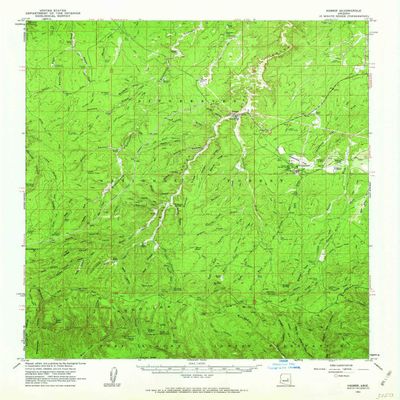 YellowMaps Heber AZ topo map, 1:62500 Scale, 15 X 15 Minute, Historical, 1961, Updated 1963, 20.7 x 16.9 in - Tyvek