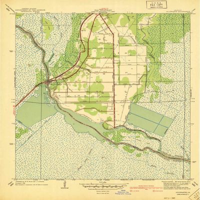 YellowMaps Allemands LA topo map, 1:31680 Scale, 7.5 X 7.5 Minute, Historical, 1940, 20.8 x 17.2 in - Tyvek