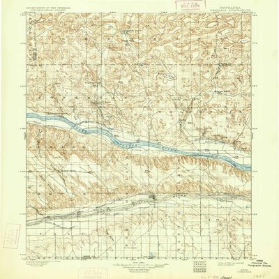 YellowMaps Ogallala NE topo map, 1:125000 Scale, 30 X 30 Minute, Historical, 1900, Updated 1933, 19.8 x 16.4 in - Polypropylene