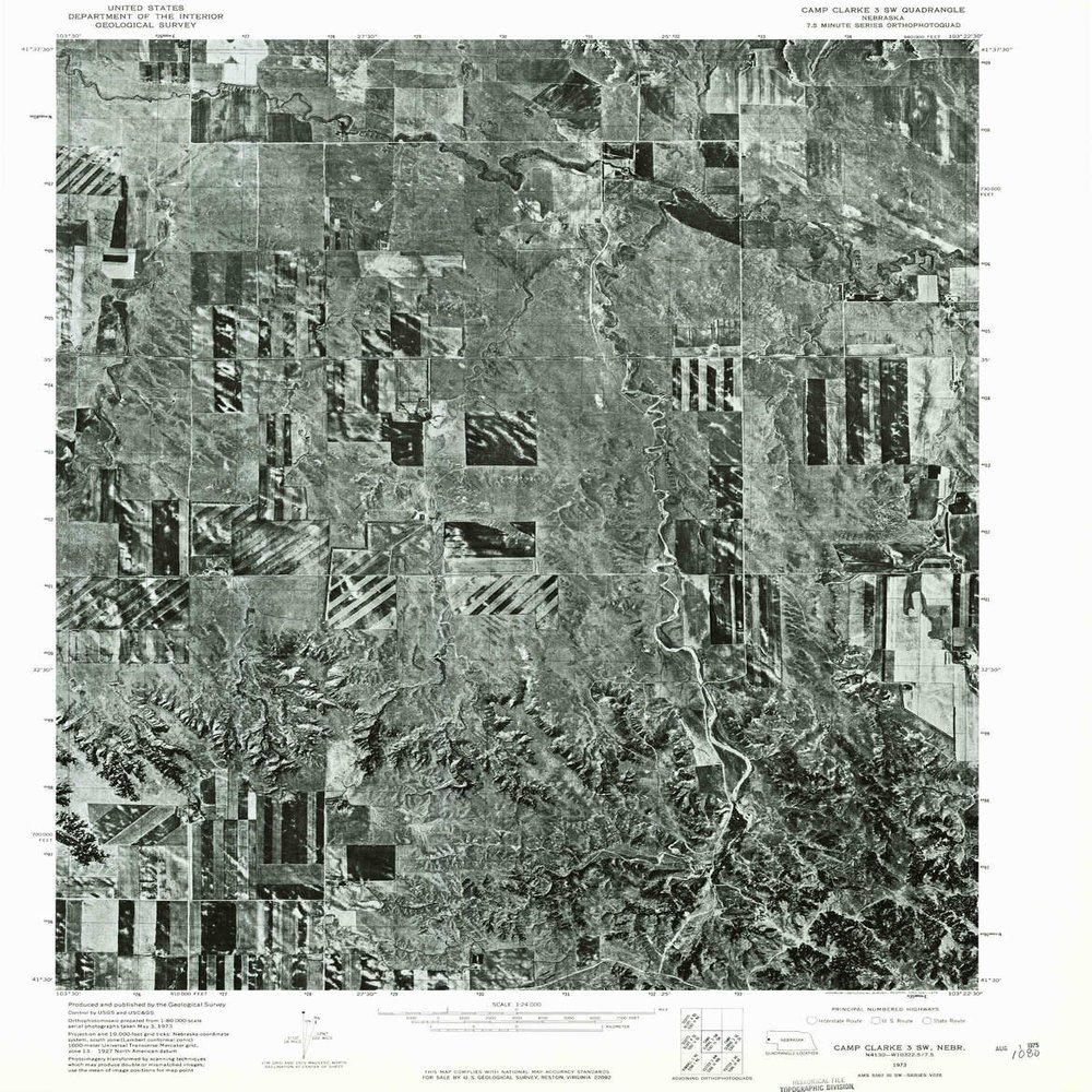 YellowMaps Camp Clarke 3 SW NE topo map, 1:24000 Scale, 7.5 X 7.5 Minute, Historical, 1973, Updated 1975, 26.7 x 20.8 in - Polypropylene
