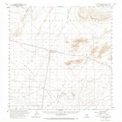 Lathrop Wells NV topo map, 1:62500 Scale, 15 X 15 Minute, Historical, 1961, Updated 1968, 20.9 x 17 in - Polypropylene