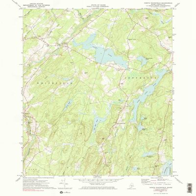 YellowMaps North Whitefied ME topo map, 1:24000 Scale, 7.5 X 7.5 Minute, Historical, 1970, Updated 1983, 26.8 x 21.5 in - Polypropylene