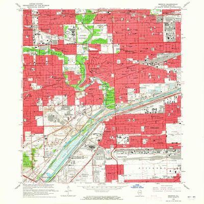 YellowMaps Berwyn IL topo map, 1:24000 Scale, 7.5 X 7.5 Minute, Historical, 1963, Updated 1965, 26.9 x 22 in - Polypropylene