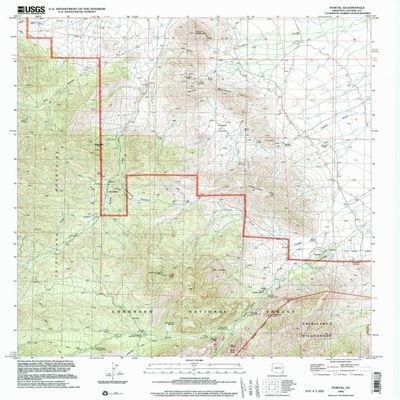 YellowMaps Portal AZ topo map, 1:24000 Scale, 7.5 X 7.5 Minute, Historical, 1998, Updated 2003, 26.8 x 22 in - Polypropylene
