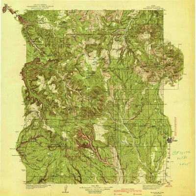 YellowMaps Elk Ridge UT topo map, 1:125000 Scale, 30 X 30 Minute, Historical, 1940, 19.8 x 19.8 in - Polypropylene