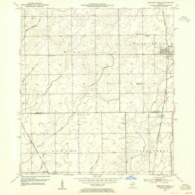 YellowMaps Beecher West IL topo map, 1:24000 Scale, 7.5 X 7.5 Minute, Historical, 1953, Updated 1955, 26.8 x 22 in - Polypropylene