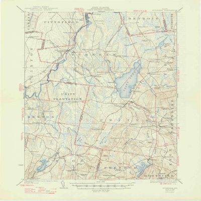 YellowMaps Burnham ME topo map, 1:62500 Scale, 15 X 15 Minute, Historical, 1926, Updated 1947, 21 x 16.5 in - Polypropylene