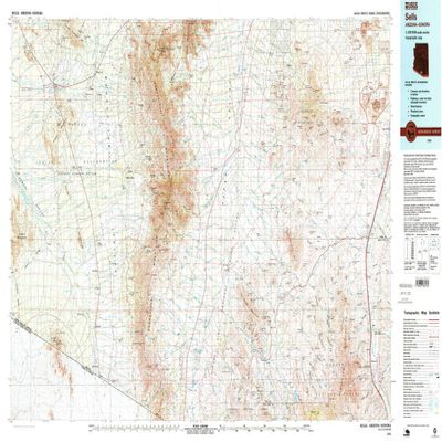 Sells AZ topo map, 1:100000 Scale, 30 X 60 Minute, Historical, 1994, Updated 1994, 24.1 x 43.5 in - Polypropylene
