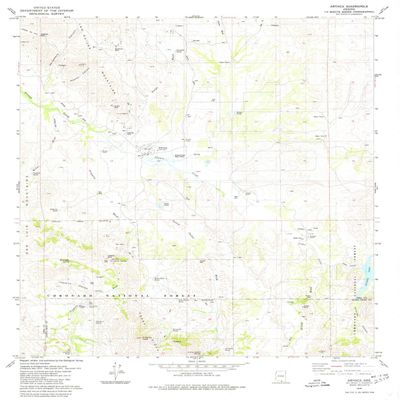 YellowMaps Arivaca AZ topo map, 1:24000 Scale, 7.5 X 7.5 Minute, Historical, 1979, Updated 1980, 26.9 x 22 in - Tyvek