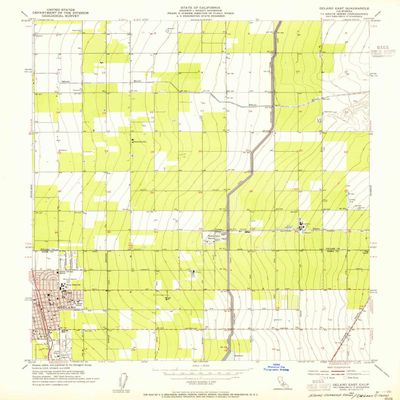 Delano East CA topo map, 1:24000 Scale, 7.5 X 7.5 Minute, Historical, 1953, Updated 1955, 26.8 x 22 in - Polypropylene