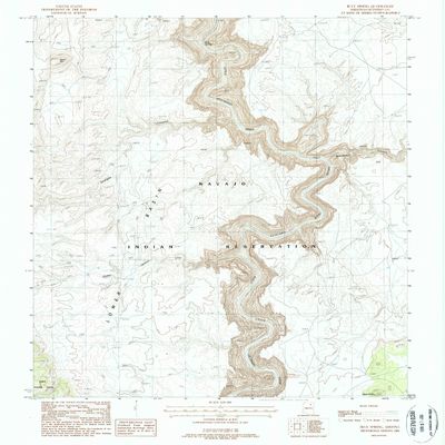 YellowMaps Blue Spring AZ topo map, 1:24000 Scale, 7.5 X 7.5 Minute, Historical, 1988, Updated 1988, 26.7 x 22 in - Polypropylene