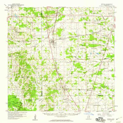 YellowMaps Artesia MS topo map, 1:62500 Scale, 15 X 15 Minute, Historical, 1959, Updated 1960, 20.7 x 17 in - Tyvek
