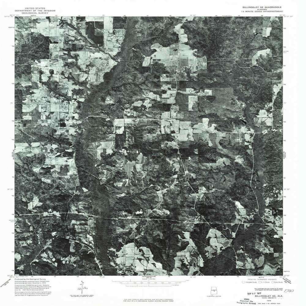 YellowMaps Billingsley SE AL topo map, 1:24000 Scale, 7.5 X 7.5 Minute, Historical, 1975, Updated 1977, 26.9 x 22 in - Polypropylene