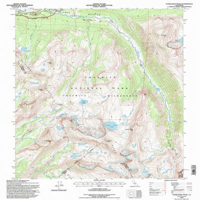 YellowMaps Vogelsang Peak CA topo map, 1:24000 Scale, 7.5 X 7.5 Minute, Historical, 1994, Updated 1997, 26.8 x 21.4 in - Polypropylene