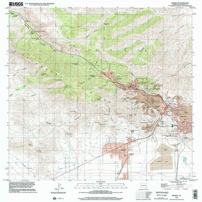 YellowMaps Bisbee AZ topo map, 1:24000 Scale, 7.5 X 7.5 Minute, Historical, 1996, Updated 2002, 26.7 x 21.5 in - Polypropylene