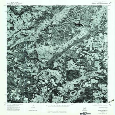YellowMaps Blountsville AL topo map, 1:24000 Scale, 7.5 X 7.5 Minute, Historical, 1975, Updated 1983, 26.9 x 21.6 in - Polypropylene