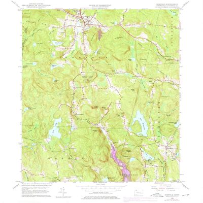 YellowMaps Norfolk CT topo map, 1:24000 Scale, 7.5 X 7.5 Minute, Historical, 1956, Updated 1976, 26.9 x 22 in - Polypropylene