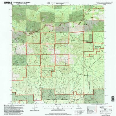 YellowMaps Rainbow Mountain CA topo map, 1:24000 Scale, 7.5 X 7.5 Minute, Historical, 1998, Updated 2003, 26.7 x 21.4 in - Polypropylene