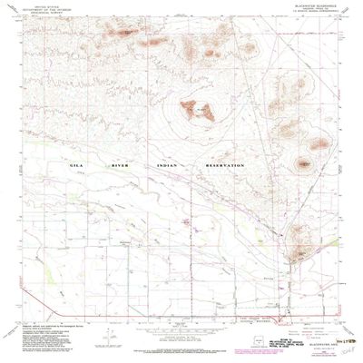 YellowMaps Blackwater AZ topo map, 1:24000 Scale, 7.5 X 7.5 Minute, Historical, 1966, Updated 1983, 27 x 22 in - Tyvek