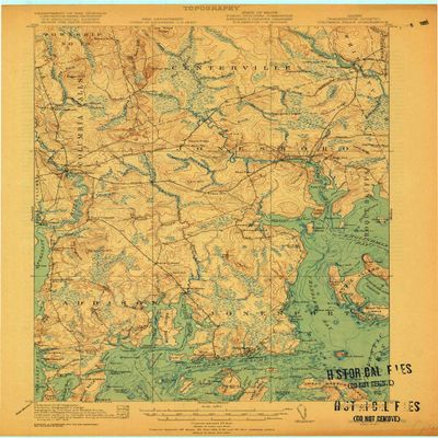 YellowMaps Columbia Falls ME topo map, 1:62500 Scale, 15 X 15 Minute, Historical, 1921, 20.4 x 15.5 in - Tyvek