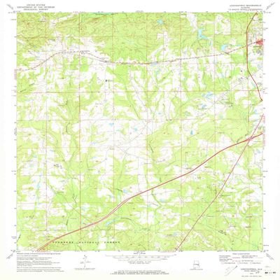 YellowMaps Loachapoka AL topo map, 1:24000 Scale, 7.5 X 7.5 Minute, Historical, 1971, Updated 1973, 26.8 x 21.9 in - Tyvek