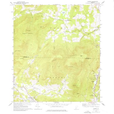 YellowMaps Dorset VT topo map, 1:24000 Scale, 7.5 X 7.5 Minute, Historical, 1967, Updated 1976, 26.9 x 22 in - Tyvek