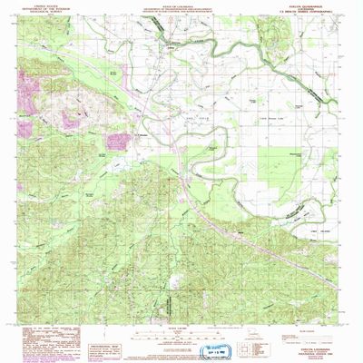 YellowMaps Evelyn LA topo map, 1:24000 Scale, 7.5 X 7.5 Minute, Historical, 1989, Updated 1992, 26.8 x 21.9 in - Polypropylene