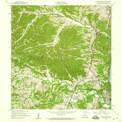 YellowMaps Herculaneum MO topo map, 1:24000 Scale, 7.5 X 7.5 Minute, Historical, 1954, Updated 1959, 26.8 x 21.9 in - Polypropylene