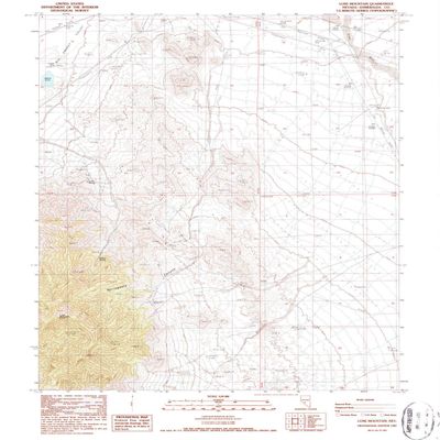 YellowMaps Lone Mountain NV topo map, 1:24000 Scale, 7.5 X 7.5 Minute, Historical, 1987, Updated 1987, 26.7 x 22 in - Polypropylene