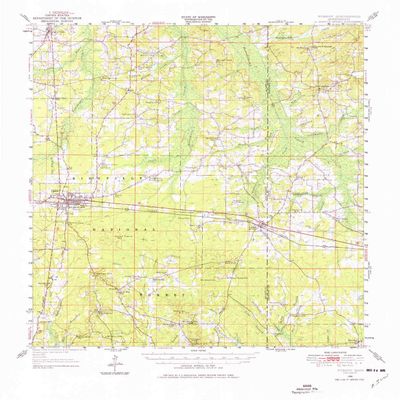 YellowMaps Forest MS topo map, 1:62500 Scale, 15 X 15 Minute, Historical, 1950, Updated 1976, 21.8 x 17.9 in - Tyvek