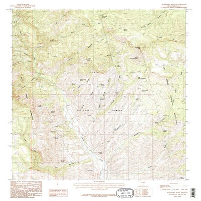YellowMaps Sombrero Peak AZ topo map, 1:24000 Scale, 7.5 X 7.5 Minute, Historical, 1986, Updated 1986, 26.9 x 22 in - Tyvek