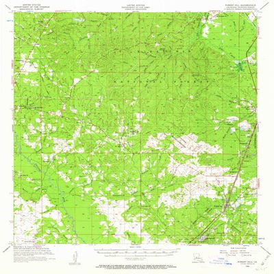 YellowMaps Forest Hill LA topo map, 1:62500 Scale, 15 X 15 Minute, Historical, 1956, Updated 1962, 20.7 x 16.9 in - Polypropylene