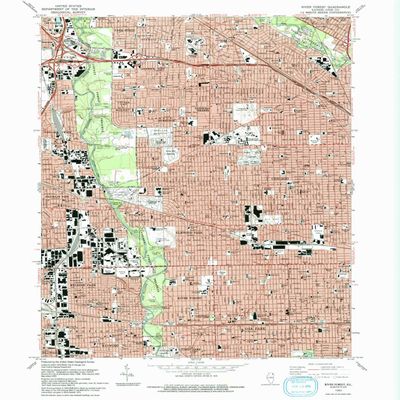 YellowMaps River Forest IL topo map, 1:24000 Scale, 7.5 X 7.5 Minute, Historical, 1993, Updated 1993, 26.8 x 22 in - Tyvek