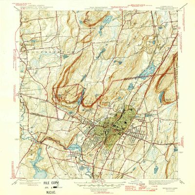 YellowMaps Meriden CT topo map, 1:31680 Scale, 7.5 X 7.5 Minute, Historical, 1946, 20 x 16 in - Tyvek