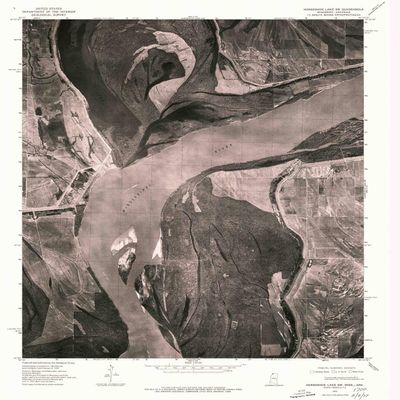 YellowMaps Horseshoe Lake SW AR topo map, 1:24000 Scale, 7.5 X 7.5 Minute, Historical, 1975, Updated 1976, 26.9 x 22 in - Polypropylene