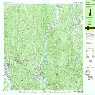 YellowMaps Winchester NH topo map, 1:25000 Scale, 7.5 X 15 Minute, Historical, 1984, Updated 1984, 24 x 38.7 in - Polypropylene