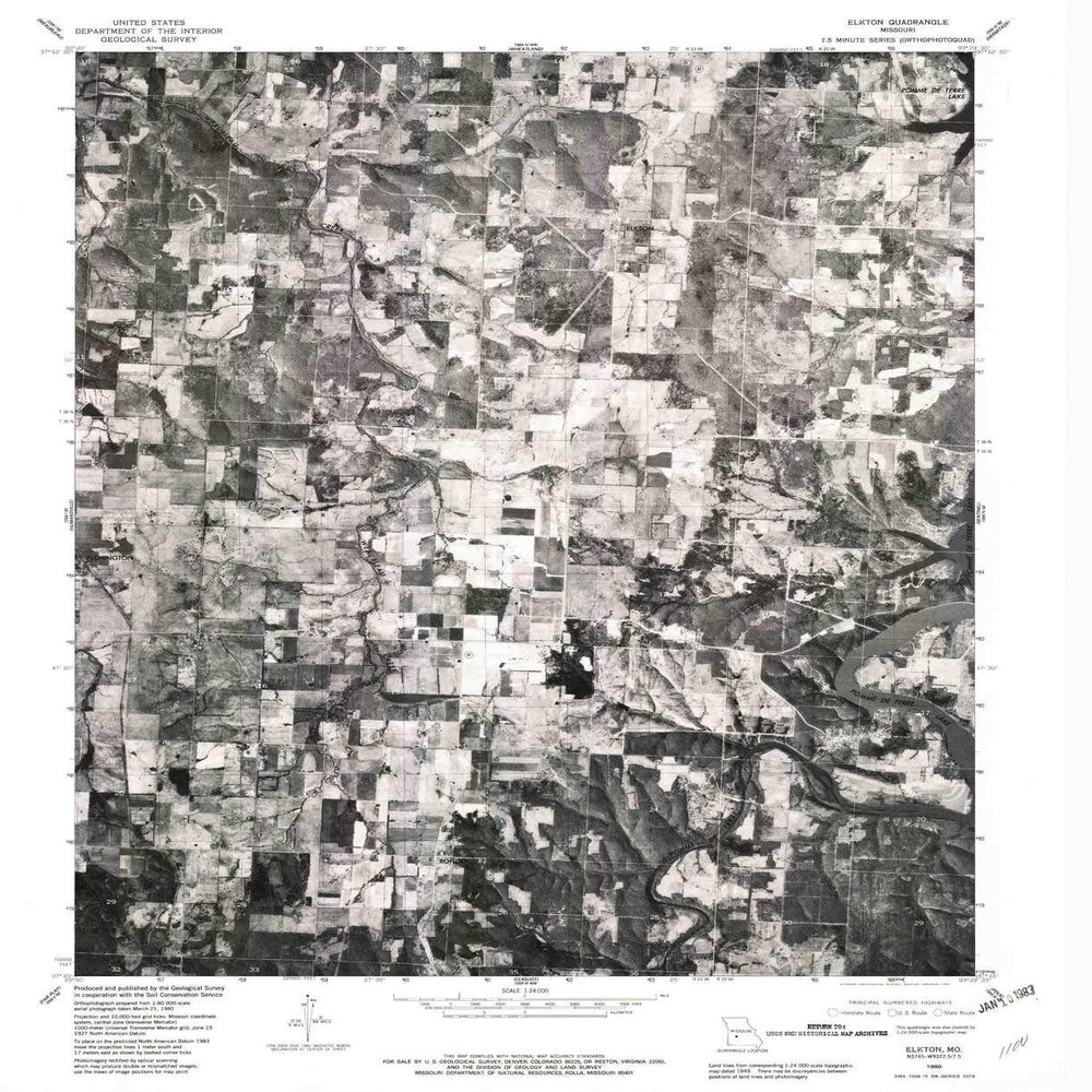 YellowMaps Elkton MO topo map, 1:24000 Scale, 7.5 X 7.5 Minute, Historical, 1980, Updated 1982, 26.9 x 21.9 in - Polypropylene