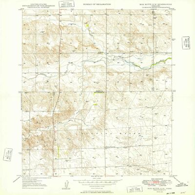 YellowMaps Box Butte NW NE topo map, 1:24000 Scale, 7.5 X 7.5 Minute, Historical, 1949, Updated 1949, 26.8 x 22 in - Polypropylene
