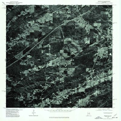 YellowMaps Ashville AL topo map, 1:24000 Scale, 7.5 X 7.5 Minute, Historical, 1975, Updated 1977, 26.8 x 21.6 in - Polypropylene