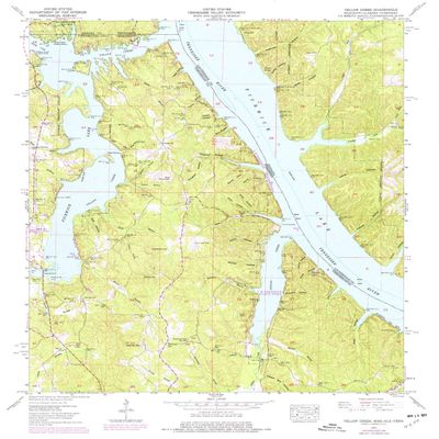 Yellow Creek MS topo map, 1:24000 Scale, 7.5 X 7.5 Minute, Historical, 1953, Updated 1977, 26.9 x 22 in - Tyvek