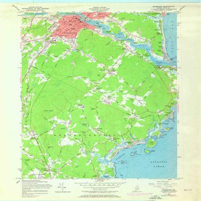 YellowMaps Biddeford ME topo map, 1:24000 Scale, 7.5 X 7.5 Minute, Historical, 1956, Updated 1971, 27.6 x 21.5 in - Polypropylene