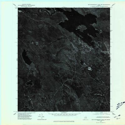 YellowMaps Mattawamkeag Lake NW ME topo map, 1:24000 Scale, 7.5 X 7.5 Minute, Historical, 1975, Updated 1980, 27.4 x 21.5 in - Polypropylene