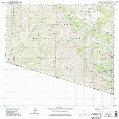 YellowMaps Bartlett MTN AZ topo map, 1:24000 Scale, 7.5 X 7.5 Minute, Historical, 1979, Updated 1984, 26.8 x 21.5 in - Polypropylene