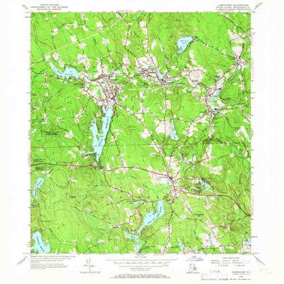 YellowMaps Chepachet RI topo map, 1:24000 Scale, 7.5 X 7.5 Minute, Historical, 1955, Updated 1966, 26.9 x 22 in - Polypropylene